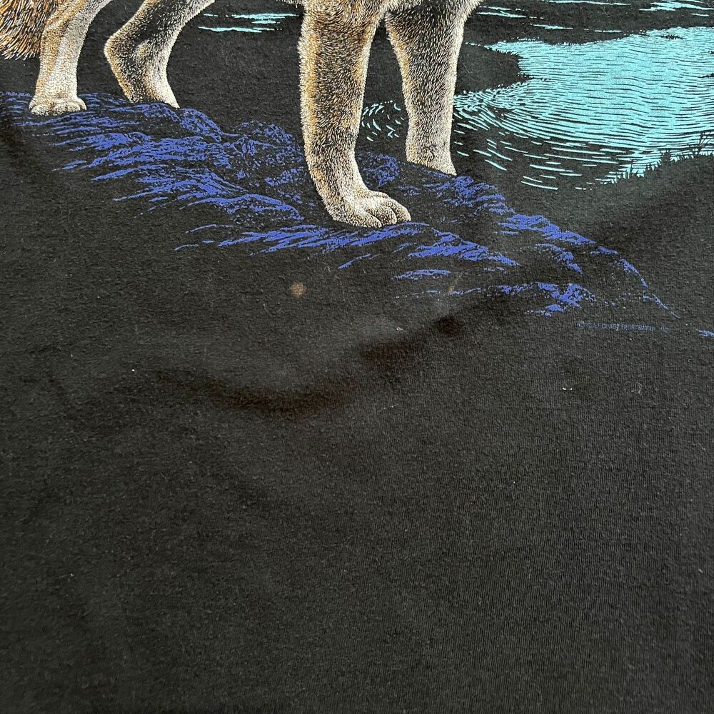 Vintage 80's Dallas Zoo "Say it Wild" Wolf Shirt M - Picture 8 of 8